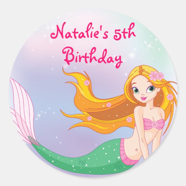 Blonde Sirène Favoriser Sticker Sac (Devant)