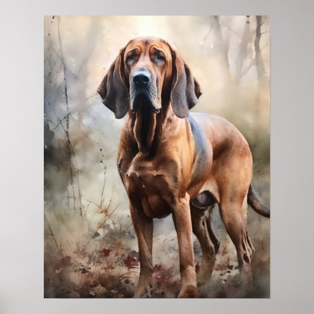 Bloodhound Dog Art Imprimer Poster (Devant)