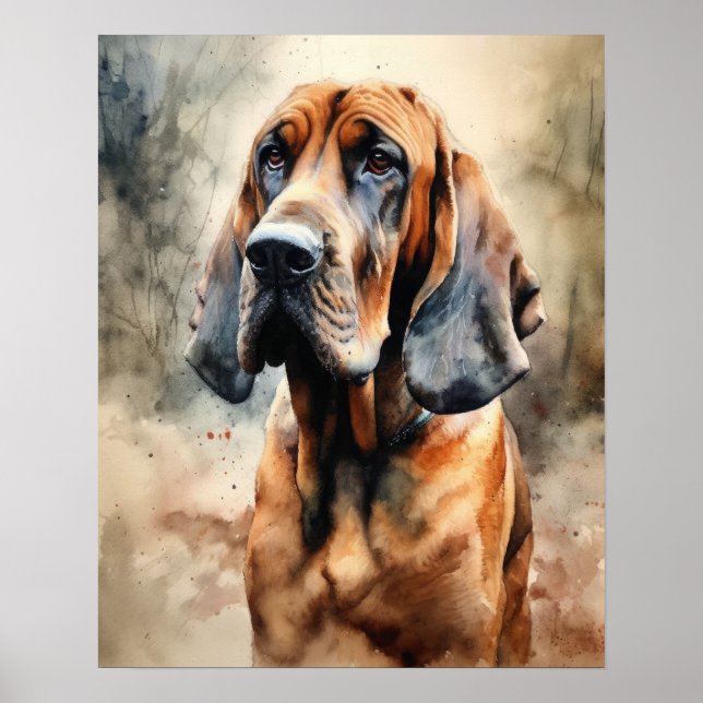 Bloodhound Dog Art Imprimer Poster (Devant)