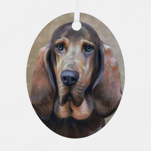 Bloodhound Dog Art Ornement de Noël (Recto)