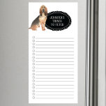 BloodHound Liste d'achats Bloc-notes magnétique<br><div class="desc">Des choses adorables pour aller chercher BloodHound chien avec un cadre en tableau noir personnalisé avec votre nom.</div>