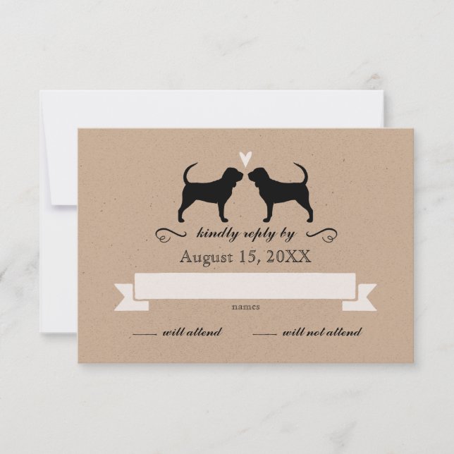 Bloodhound Silhouettes Mariage RSVP (Devant)