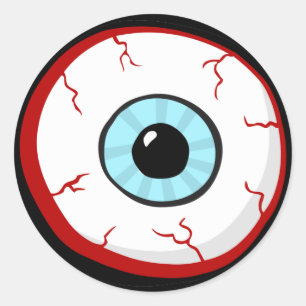 Bloodshot Eye Ball Funny Cartoon stickers