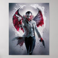 Bloody beau Vampire Mafia avec armes Poster Art