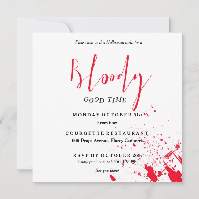 Bloody Bon Temps Fête d'Halloween Invitation (Devant)