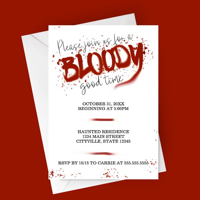 Bloody Bon Temps Halloween Fête Invitation (Bloody Good Time | Spooky Halloween Party Invitation)