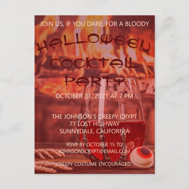Bloody Halloween Cocktail Party Invitation (Devant)