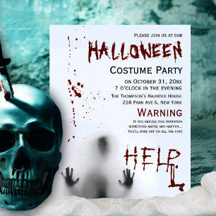 Bloody Halloween Costume fête Budget Invitation