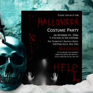 Bloody Halloween Costume fête Budget Invitation