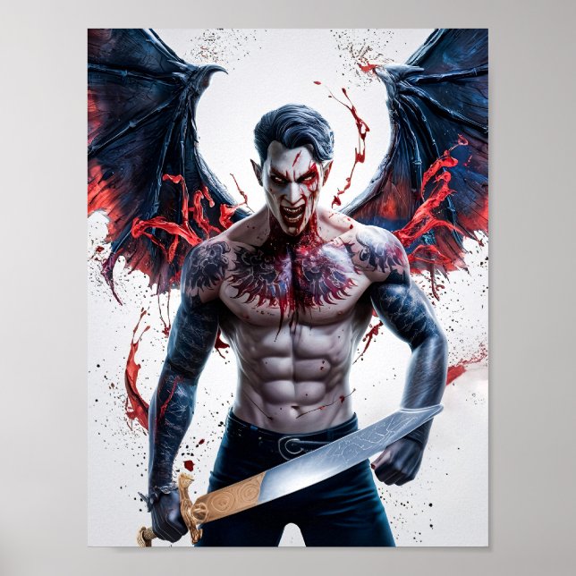 Bloody Handsome Vampire Guerrier Poster Art (Devant)