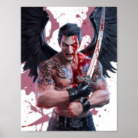 Bloody Homme Vampire Guerrier Poster Art