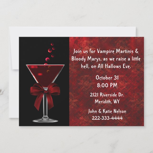 Bloody Mary All Hallows Eve Party Invitation (Devant)