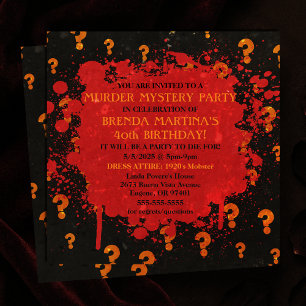 Bloody Murder Mystery Party Invitation