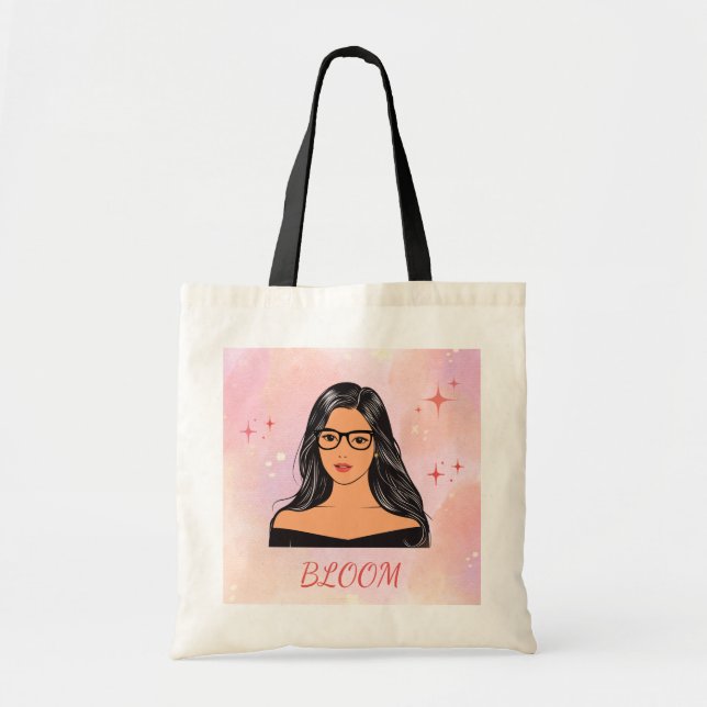 Bloom Aesthetic Girl Tote Bag (Devant)