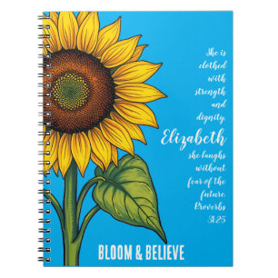 Bloom & Believe Carnet de tournesol personnalisé