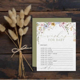 Bloom Fleur sauvage Rustic Baby shower Game Wings