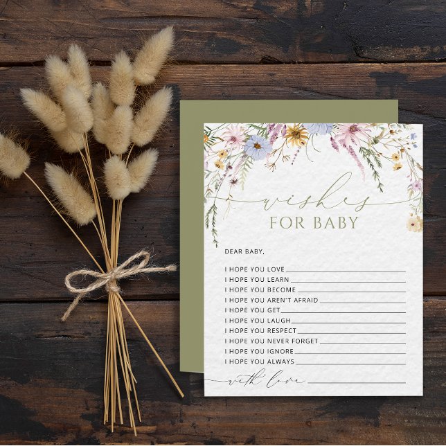 Bloom Fleur sauvage Rustic Baby shower Game Wings (Créateur téléchargé)
