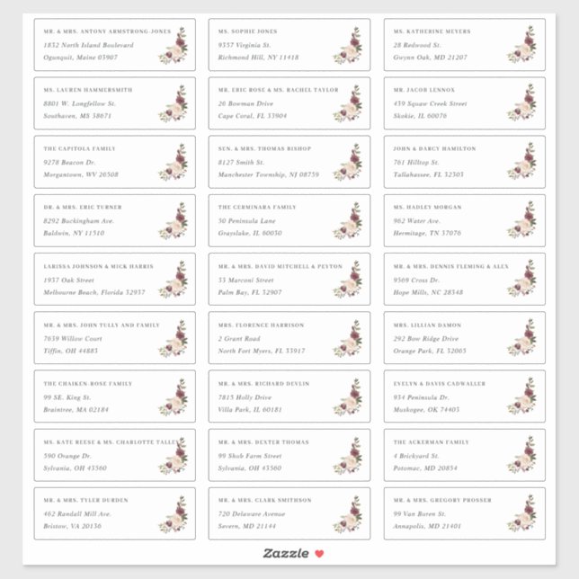 Bloom rustique | Étiquettes de adresse individuels (Feuille)