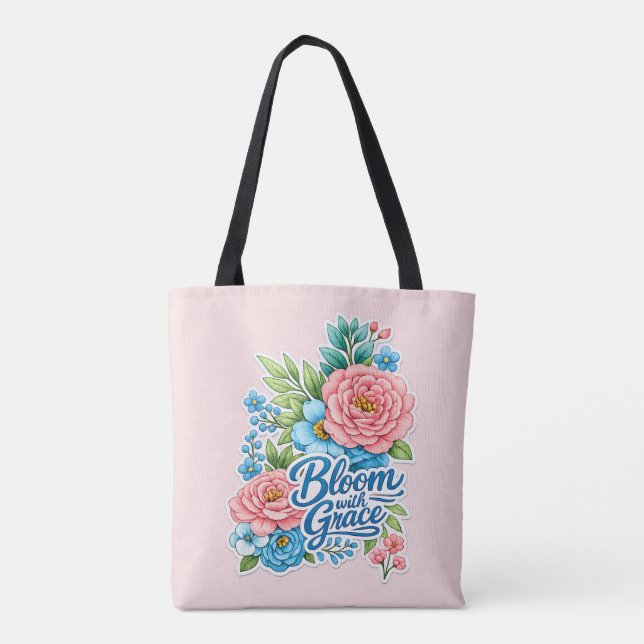 🌸👜 “Bloom with Grace” Tote Bag (Dos)