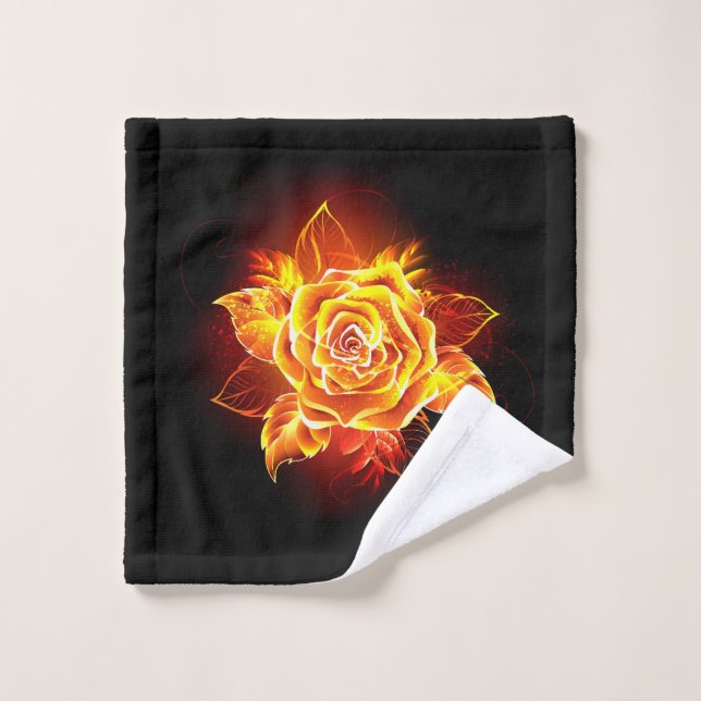 Blooming Fire Rose (Gant de toilette)
