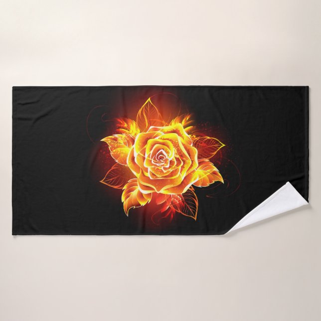 Blooming Fire Rose (Serviette de bain)