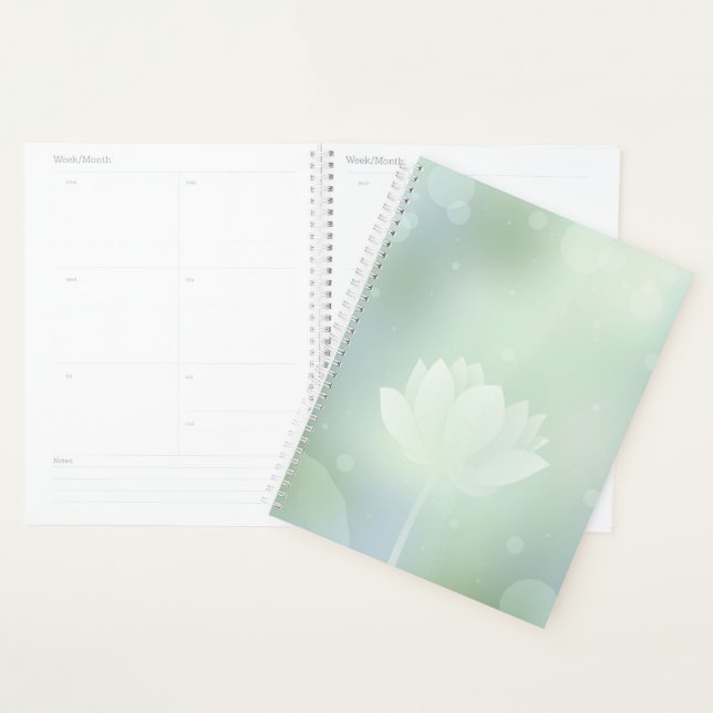 Blooming Lotus Hardcover Daily Planner (Devant avec enveloppe)