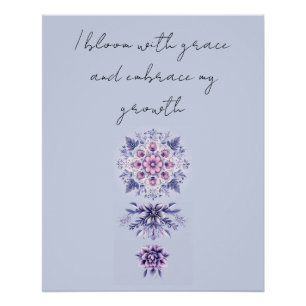 Blooming Serenity Mandala Glossy Poster