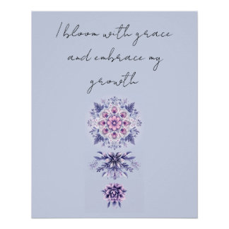 Blooming Serenity Mandala Glossy Poster