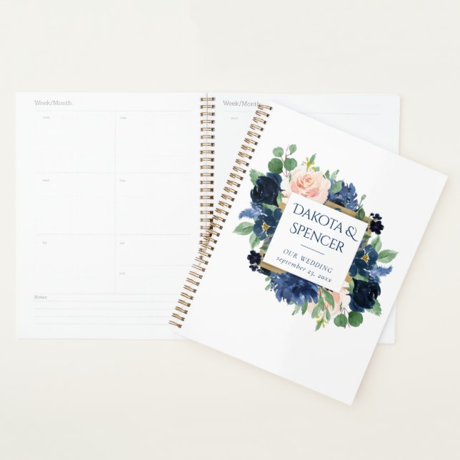 Blooms Chics | Romantic Navy et Blush Motif (Devant avec enveloppe)