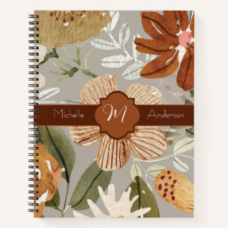 Blooms d'automne sur le Carnet Spiral de luxe Taup