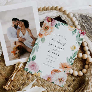 Blooms souples Enregistrer la carte Invitation de