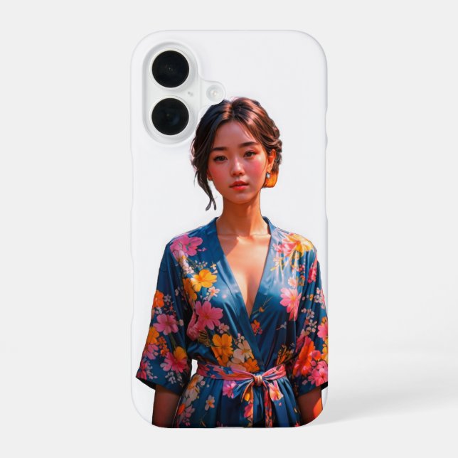 Blossom Beauté Kimono iPhone 16 Coque (Verso)