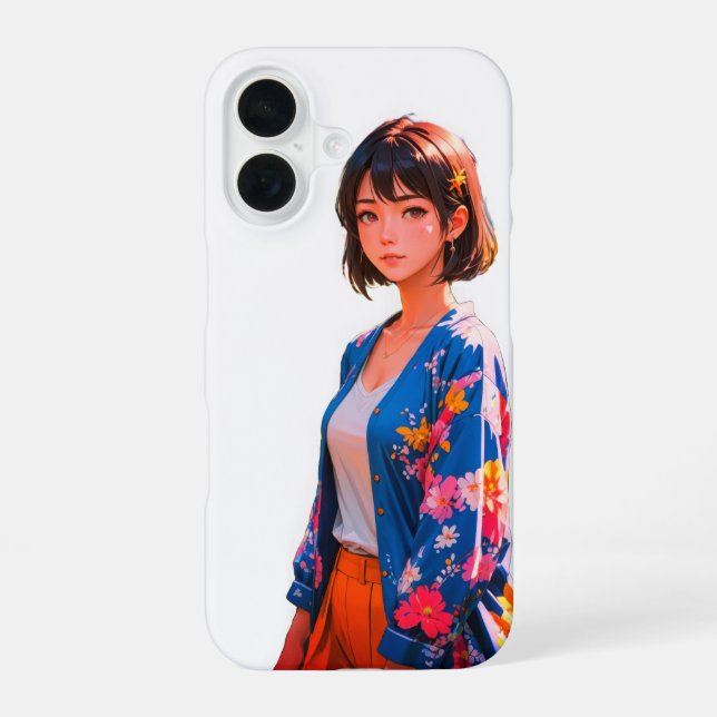 Blossom Blue iPhone 16 Coque (Verso)