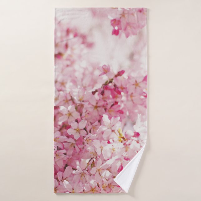 BLOSSOM ROSE ET CHERRY BLANC (Serviette de bain)