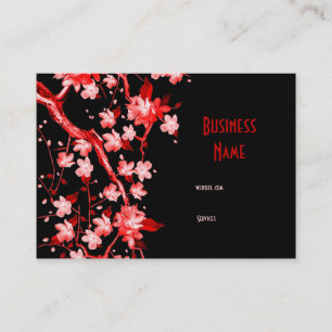 Blossom rouge japonais d'Asie carte de visite