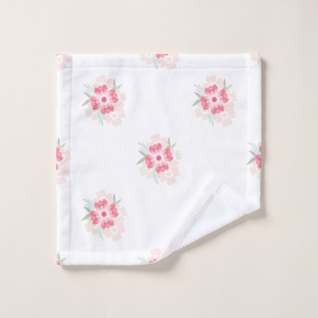 "Blossom rougissant" (Gant de toilette)