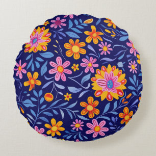 Blossoms dans la Breeze Round Coussin