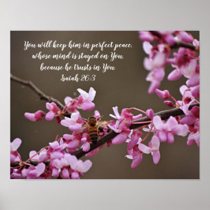 Blossoms et abeilles Bible Verse Poster Imprimer