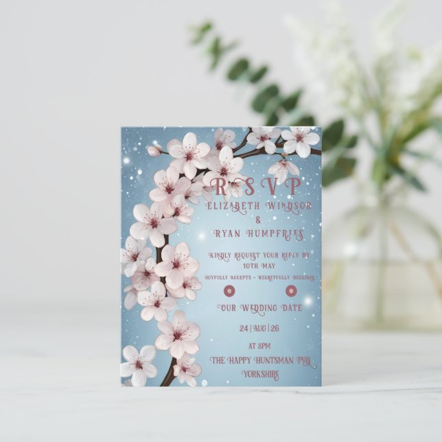 Blossoms of Love" Collection Faire-part de mariage (Debout devant)