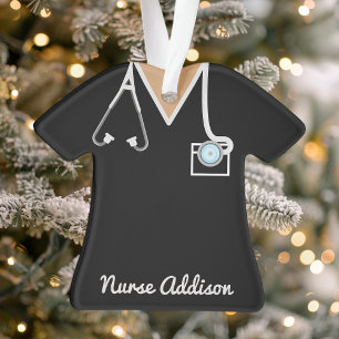 Blouses de blouse noire personnalisées pour infirm