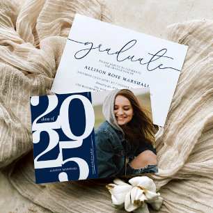 Blue 2025 Photo Graduation Party Invitation