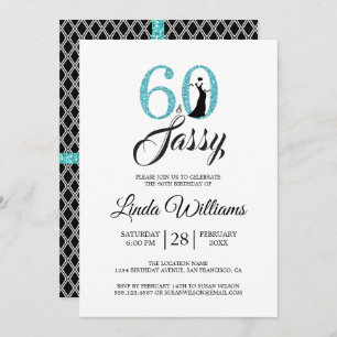 Blue 60 et Sassy   Invitation de fête du 60e anniv