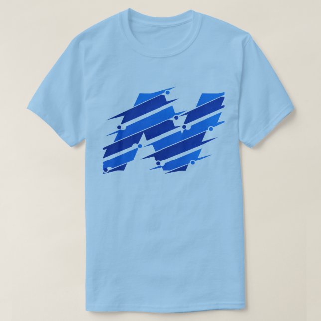 Blue Abstract Logo T-Shirt | Modern Futuristic Geo (Design devant)
