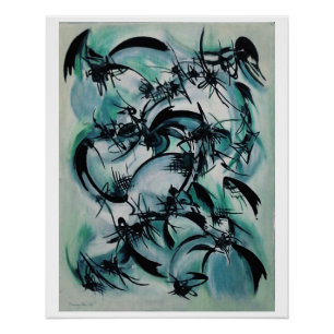 "Blue Abstraction", affiche brillante