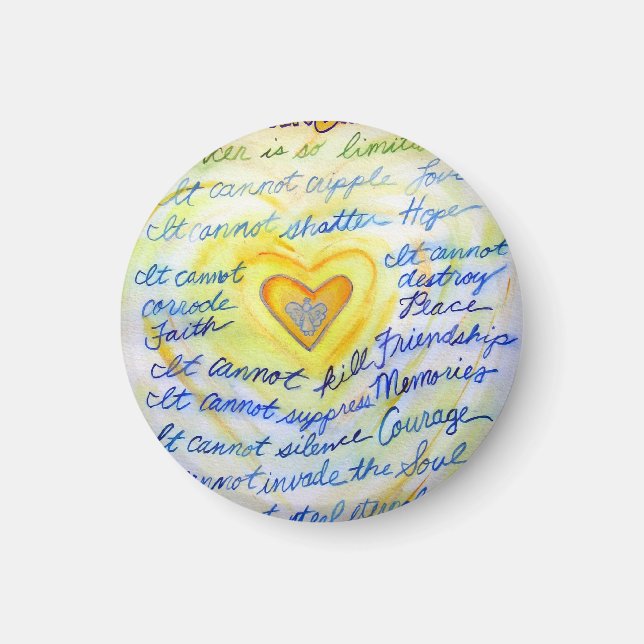 Blue and Gold What Cancer Cannot Do Heart Magnet (Devant)