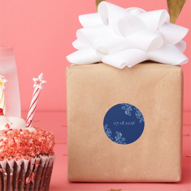 Blue and White Floral Stickers (Fête)