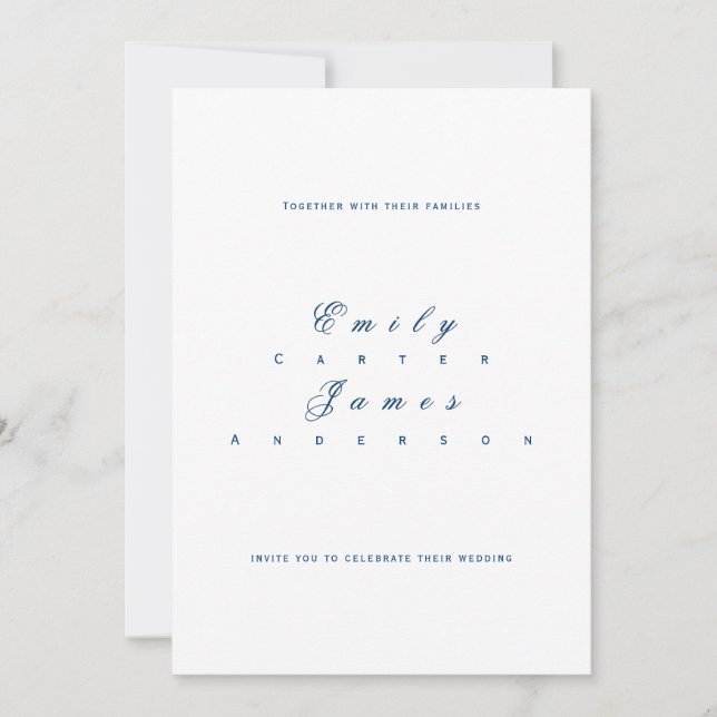 Blue and White Wedding Invitation (Devant)