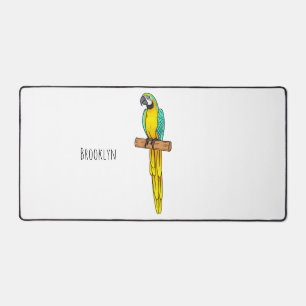 Blue-and-yellow macaw bird cartoon illustration