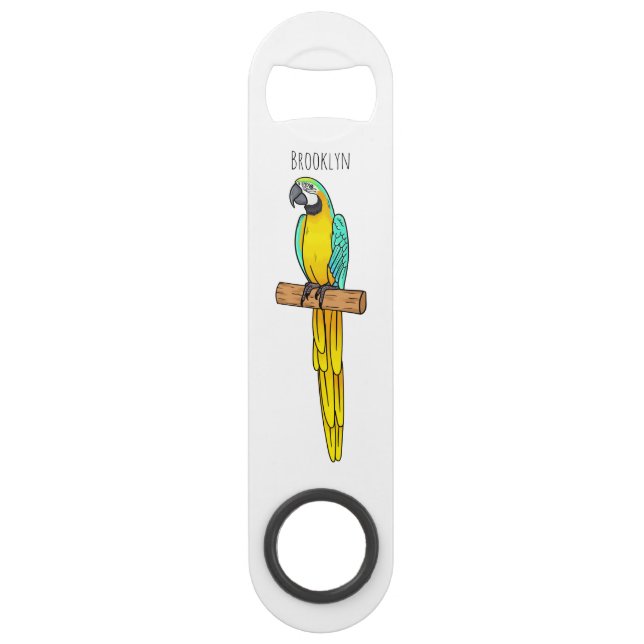 Blue-and-yellow macaw bird cartoon illustration (Devant)