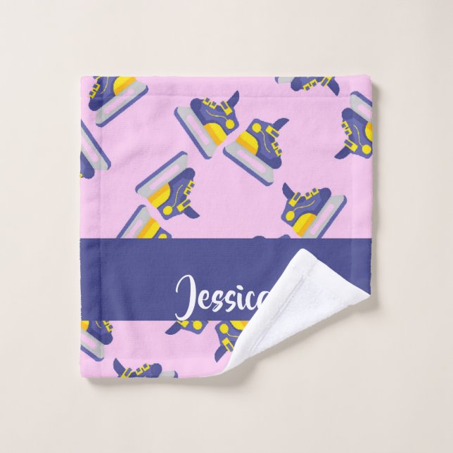 Blue and yellow skating shoes (Gant de toilette)